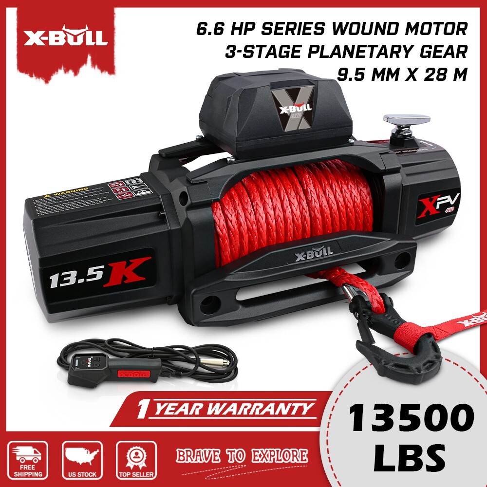 X-BULL 12V Electric Winch 10000lb-14500lb Truck Towing Jeep Winch 4WD Off-Road