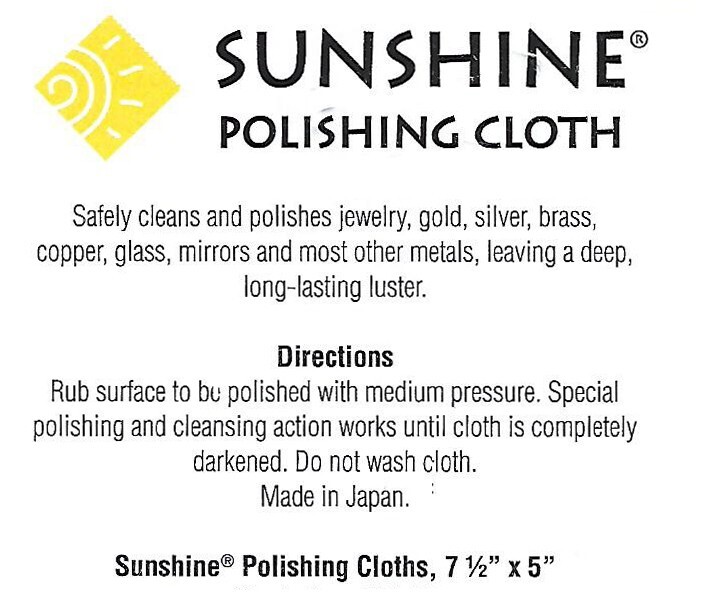 Sunshine Polishing Cloth (Large 7,5’’x5’’) - Jewelry Cleaning Cloth