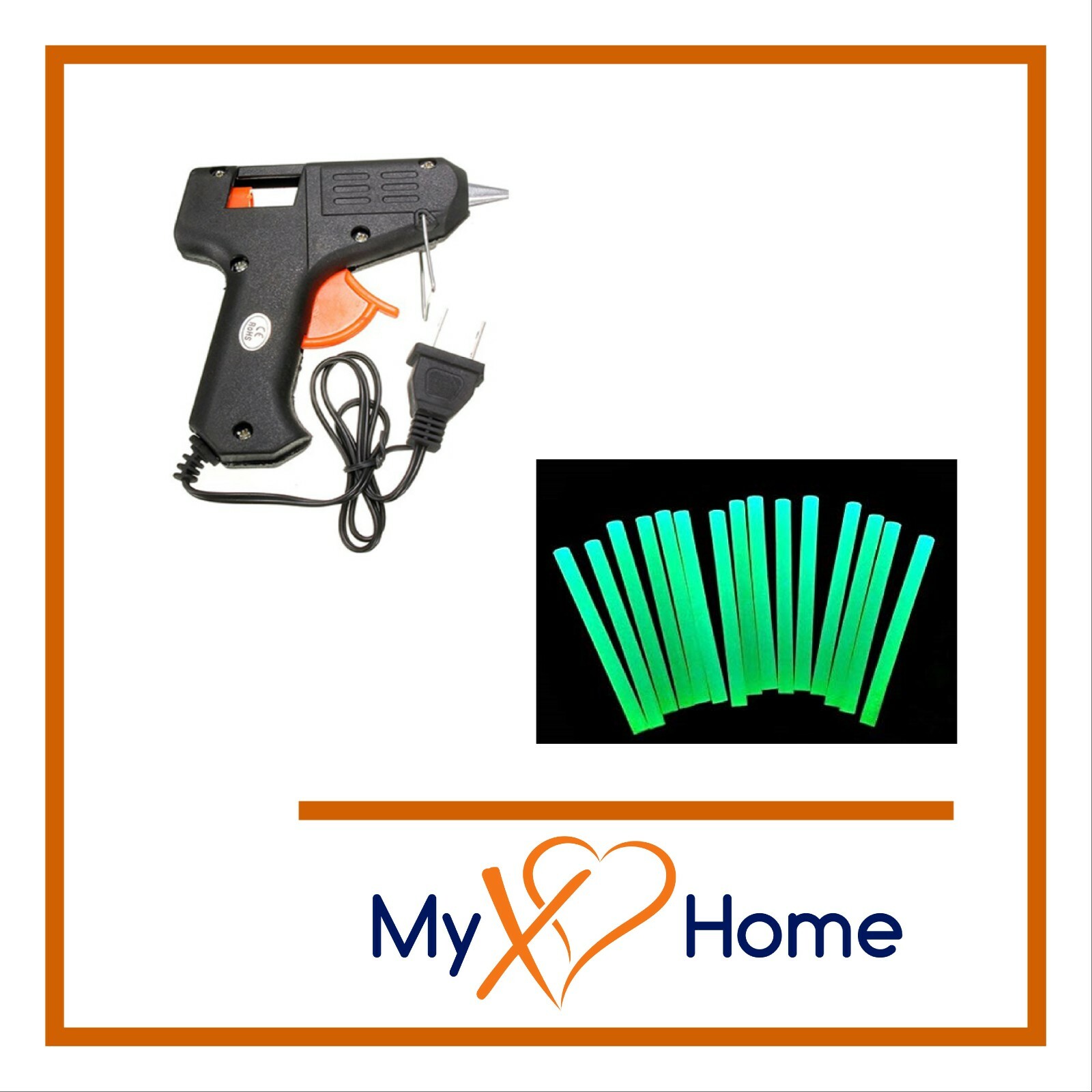 Green Glow in the Dark Hot Glue Sticks PLUS Hot Glue Gun (1 to 240 Glue Sticks)