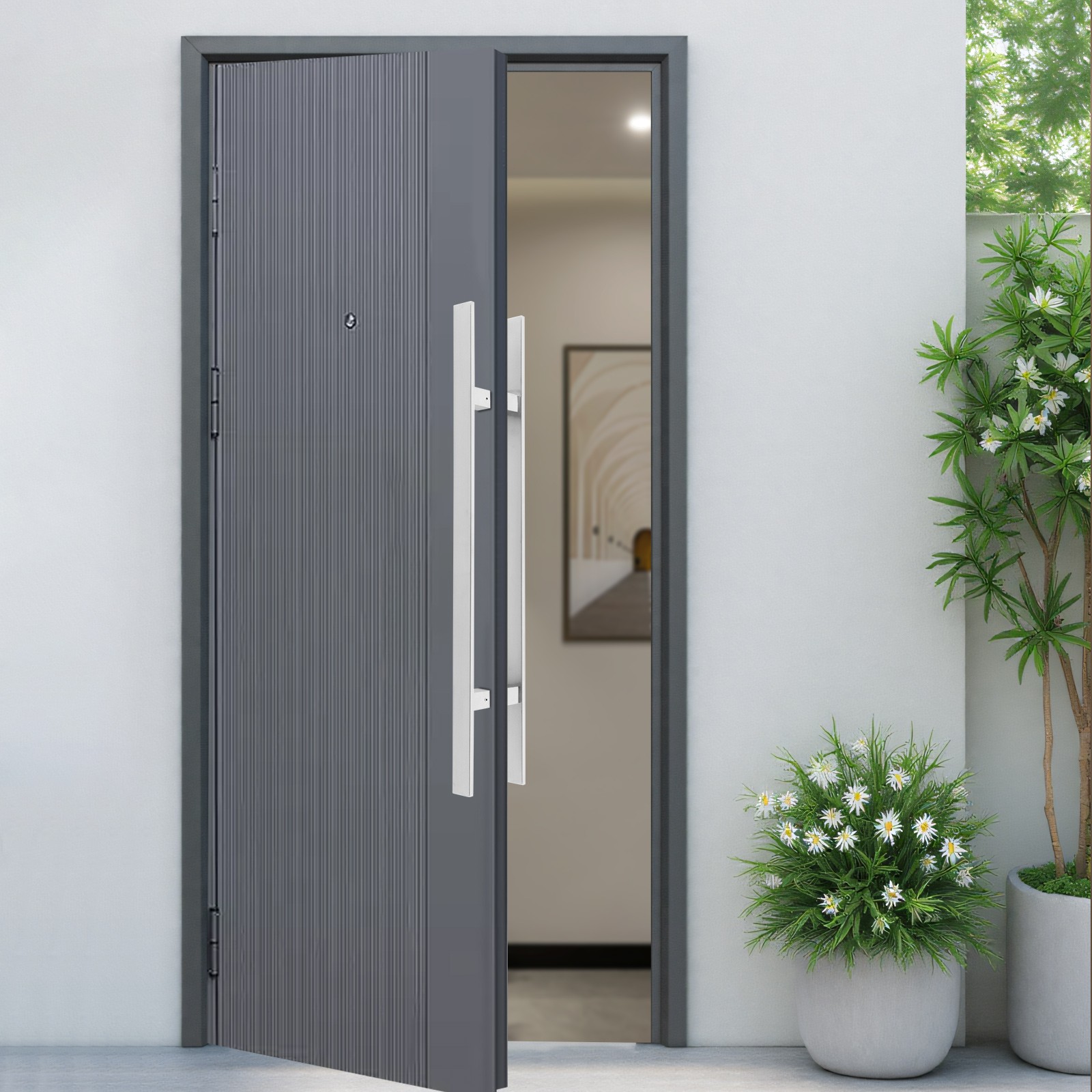 Dual Sided Push Pull Door Handle H-Shaped Stainless Handle Sliding Door Handle