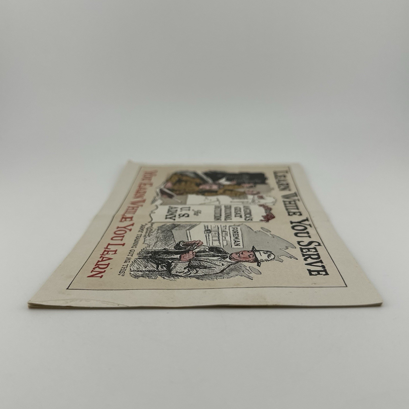 Vintage WWI US Army Propaganda Booklet Recruiting Brochure WW1 Learn Serve