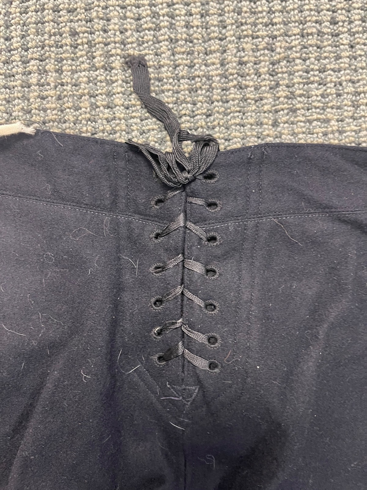 US Navy Sailor 1940s Wool Pants Naval Clothing Factory Trousers Black Buttoned