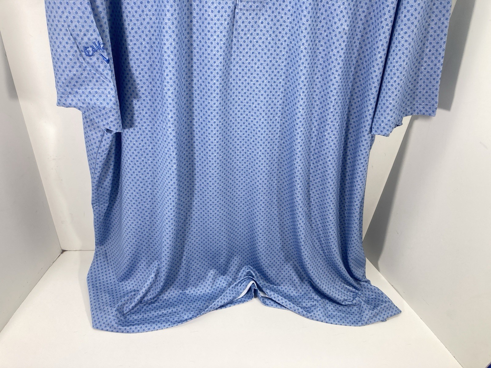 Callaway Performance Polo Golf Shirt Men Sz 2XL Blue Geometric Short Sleeve NWOT
