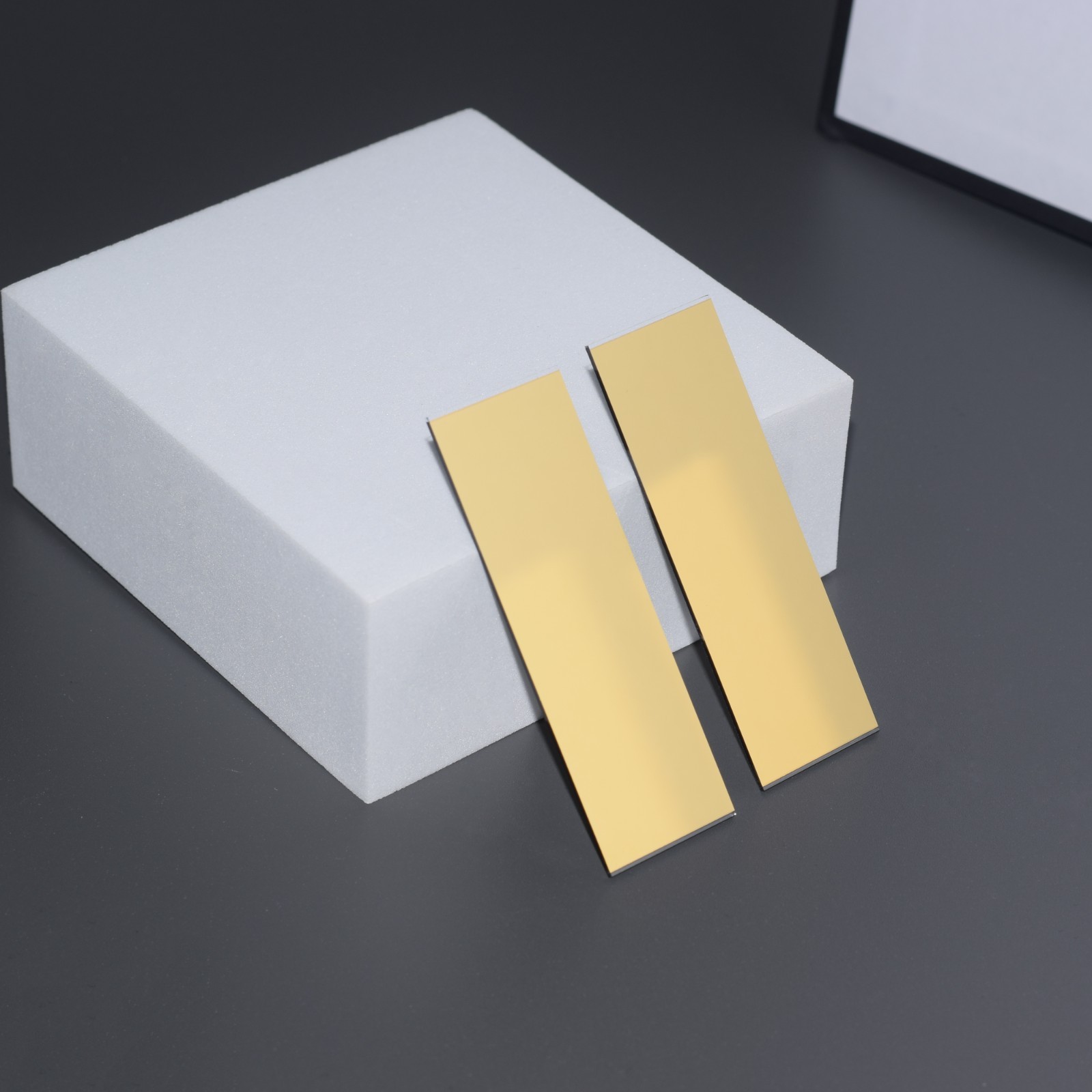 1pc 75x25x1mm Copper Coated Microscope Slides Gold Au-coated Glass Test Slides