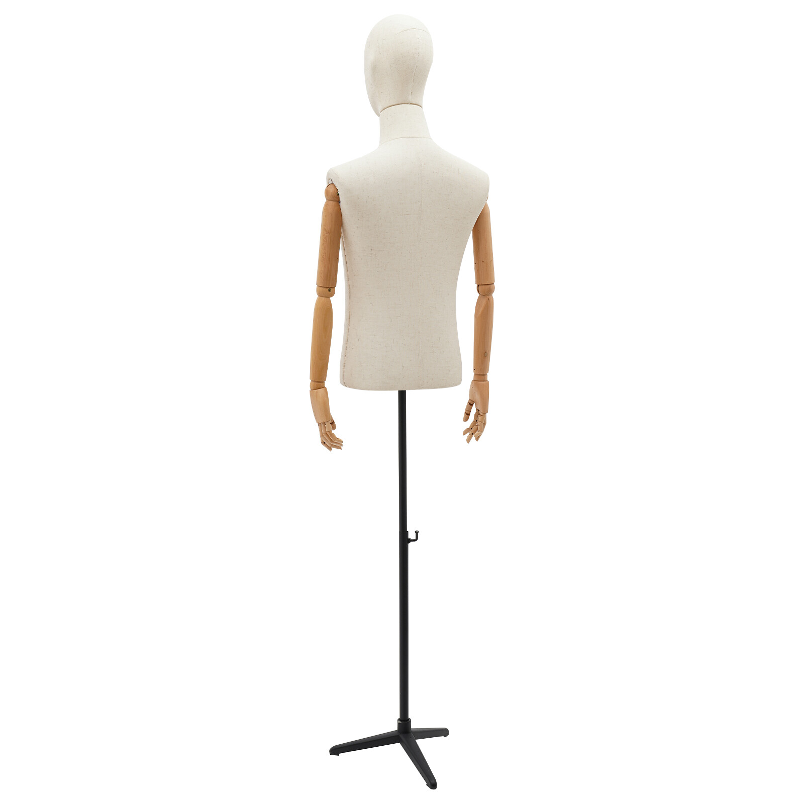 Adult Male Torso Mannequin Dress Form with tripod Base Adjustable Height