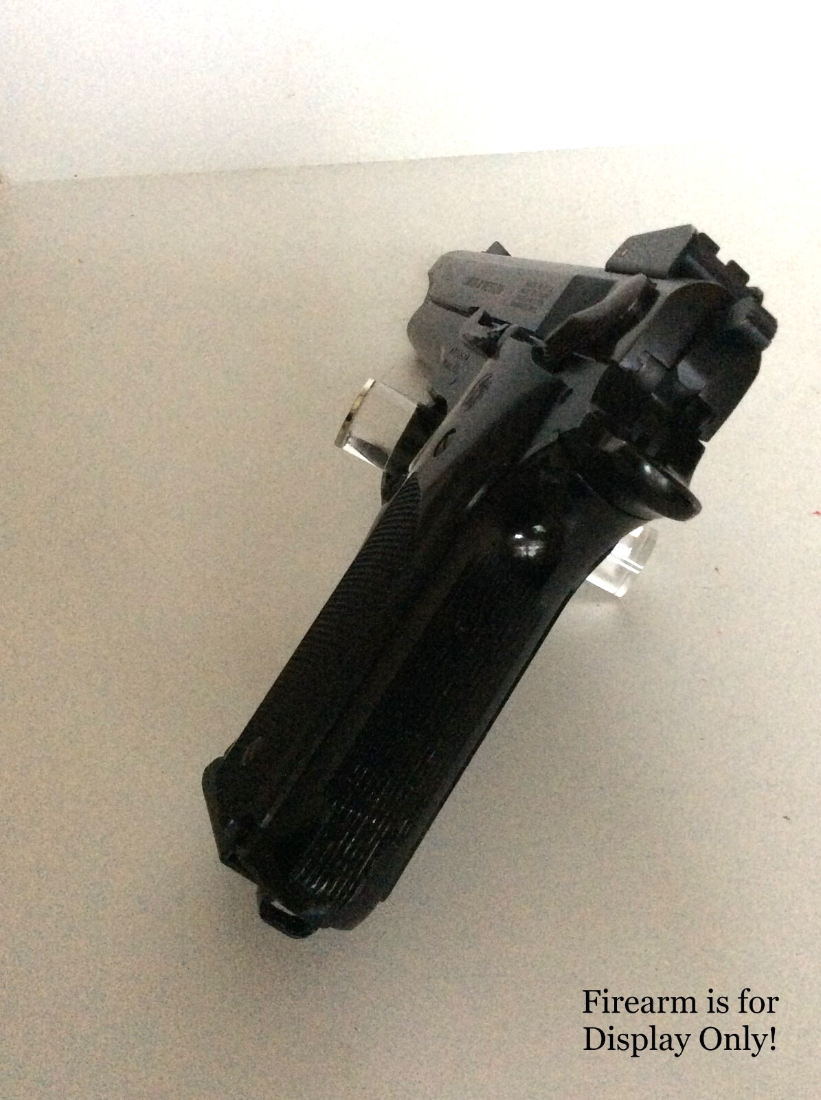 Handgun Firearm Gun Safe Shelf Display Rod - S&W Navy Blue/Silver Enamel Topper