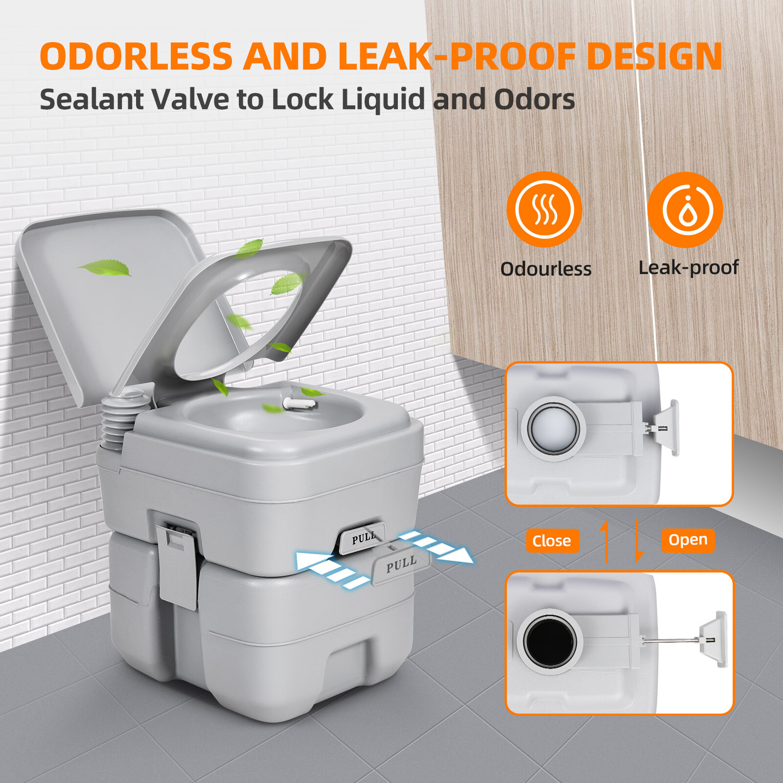 20L Dual Flush Portable Toilet Caravan Commode Porta-Potty Indoor Camping Travel