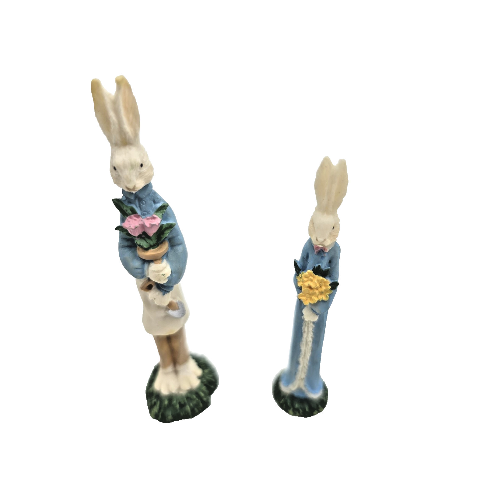 Vintage Easter Village Rabbit Bunny Houses Trees Decor Set of 12