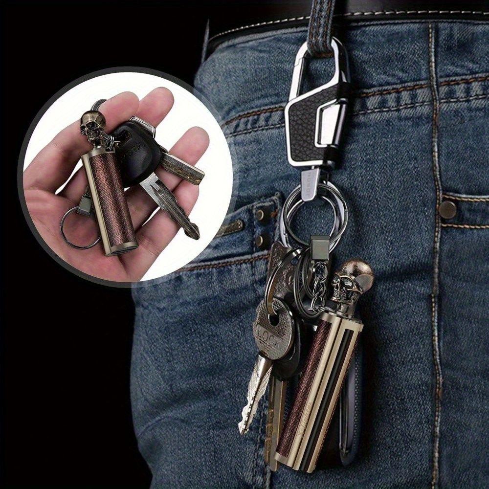 2pc Permanent Match Skull Keychain, Flint Matchstick Fire Starter Lighter