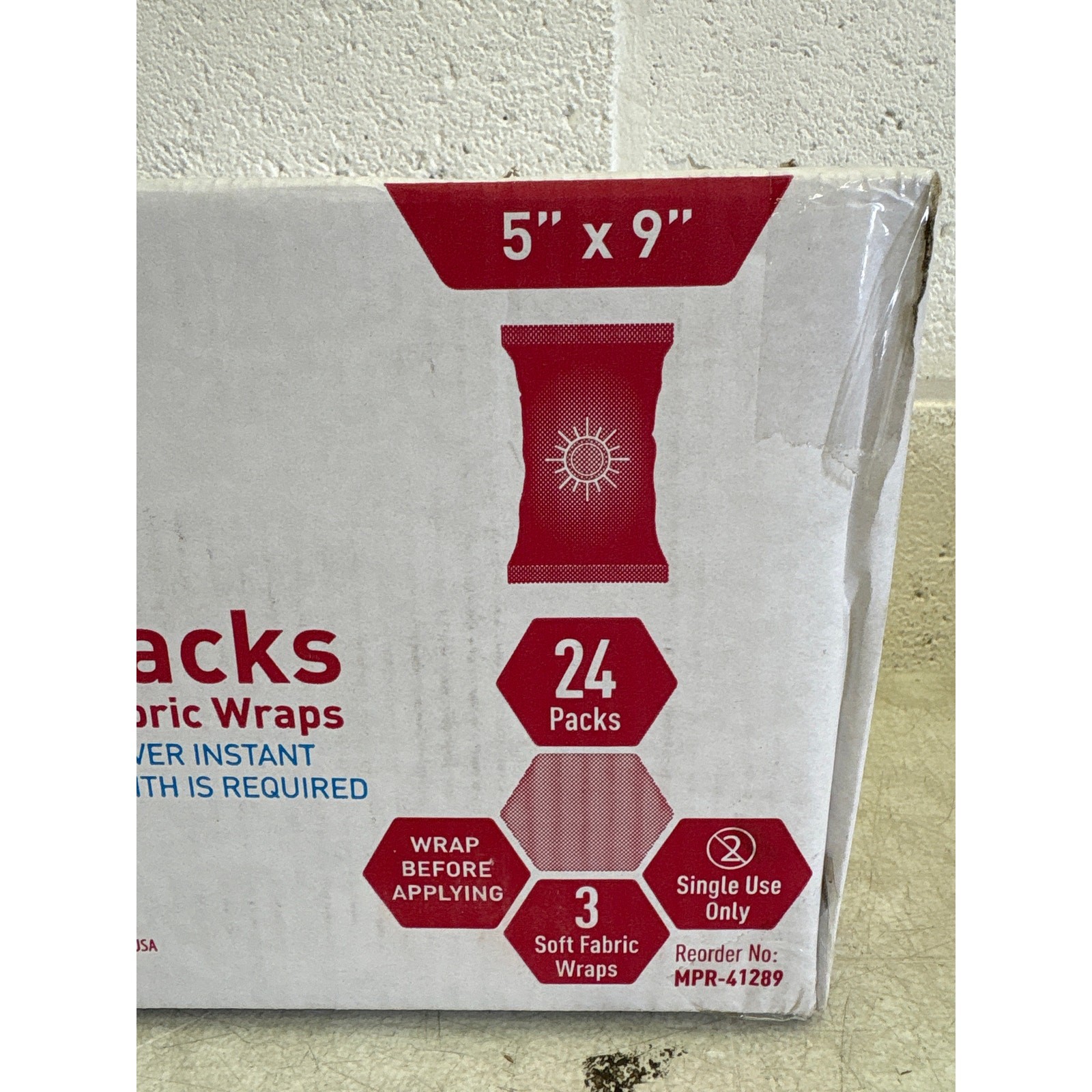 MED PRIDE Instant Hot Packs Disposable, Pain Relief 5"x9" 24-Pack 3 Fabric Wraps