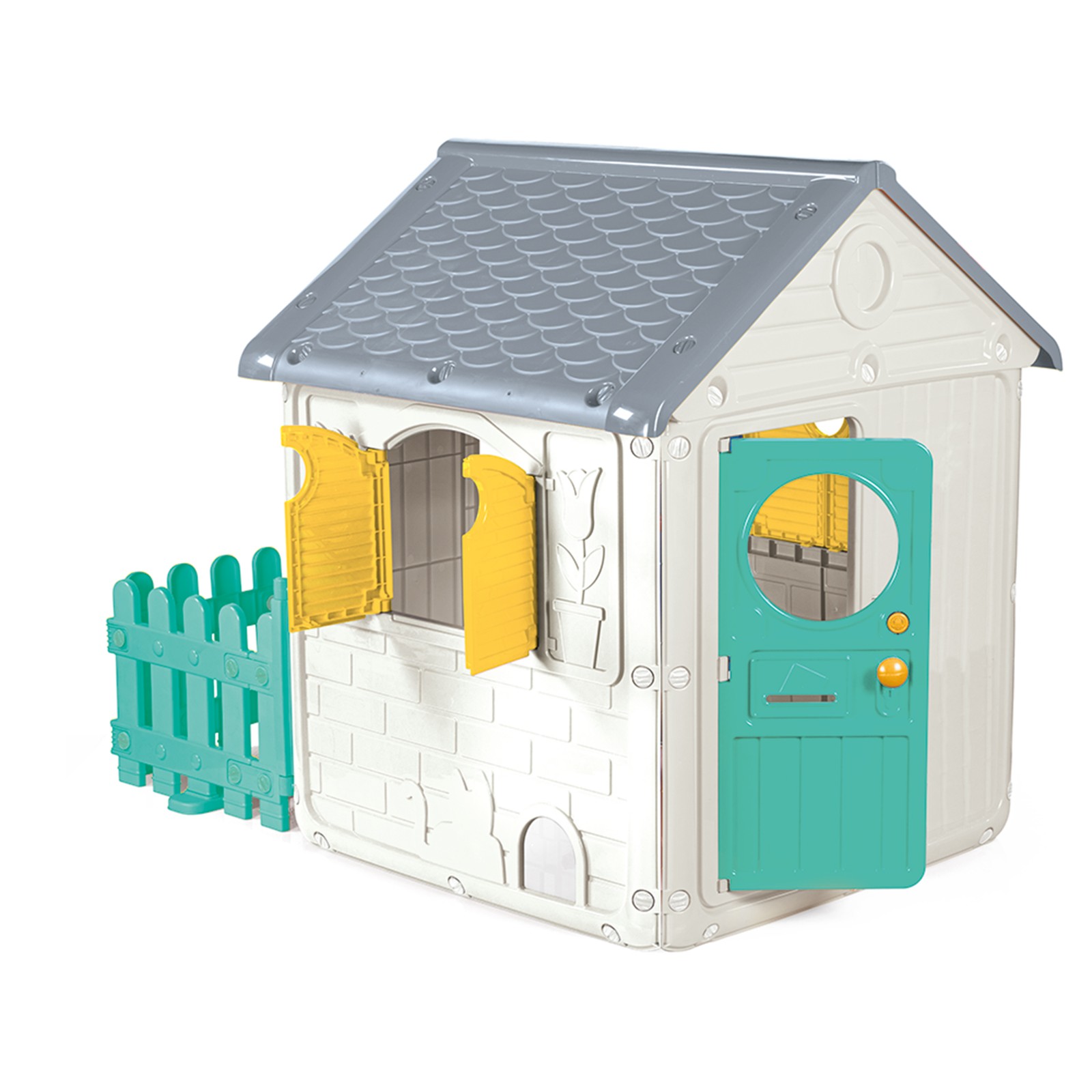 DOLU My First Playhouse with Fence, Durable, Easy-to-Assemble Toddler Playhouse
