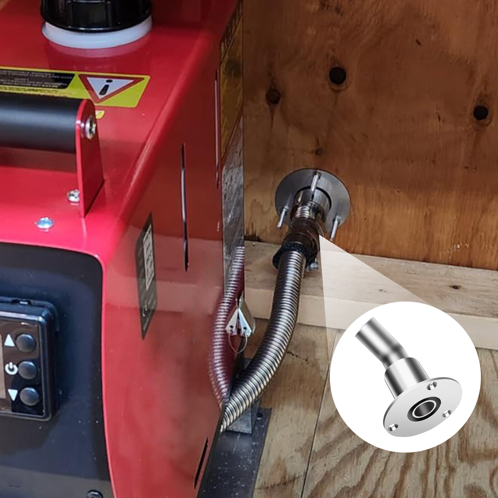 Thru Hull Exhaust Fitting, 24mm 316 Stainless Steel, For Diesel Parking Heaters