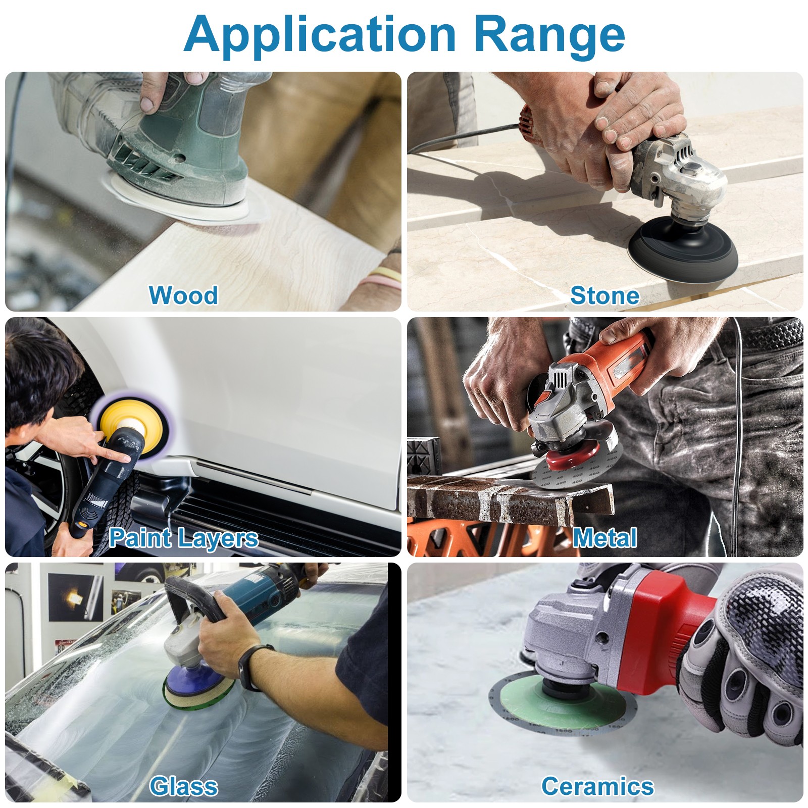 100PCS 5 Inch 8 Hole Sanding Disc Set 180-3000 Grit Hook Loop Wet Dry Sandpaper