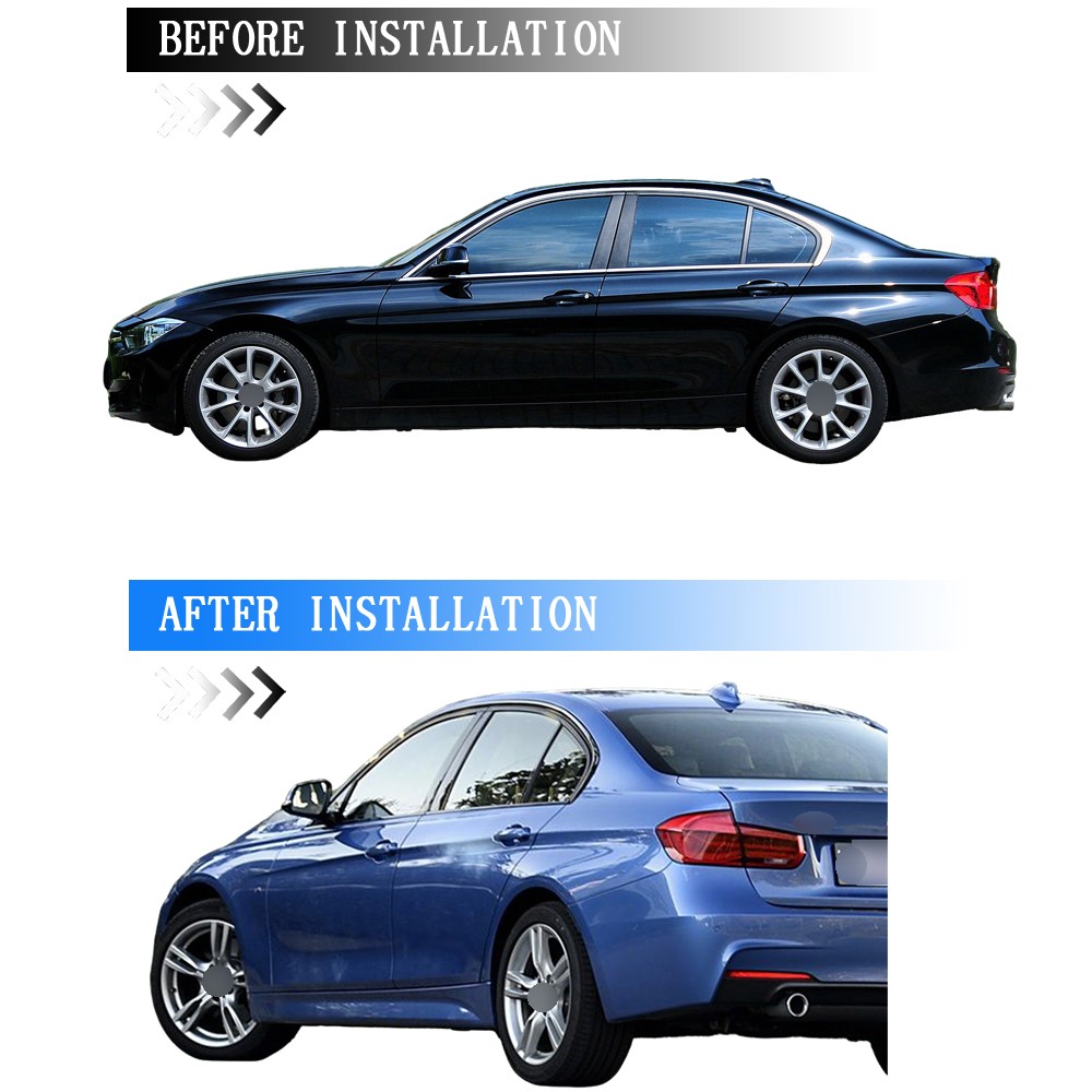 Glossy Black Chrome Delete Window Trims For BMW 3 Series F30 2013-2019