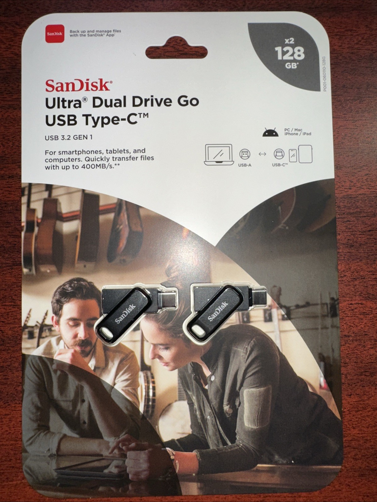 Sandisk 128GB Ultra Dual Drive Go USB Type-C Flash Drive SDDDC3 2 Pack