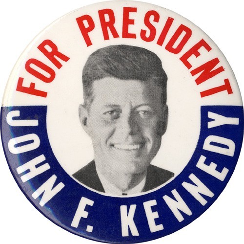 1960 John F. Kennedy FOR PRESIDENT "Large Head" Variant Button