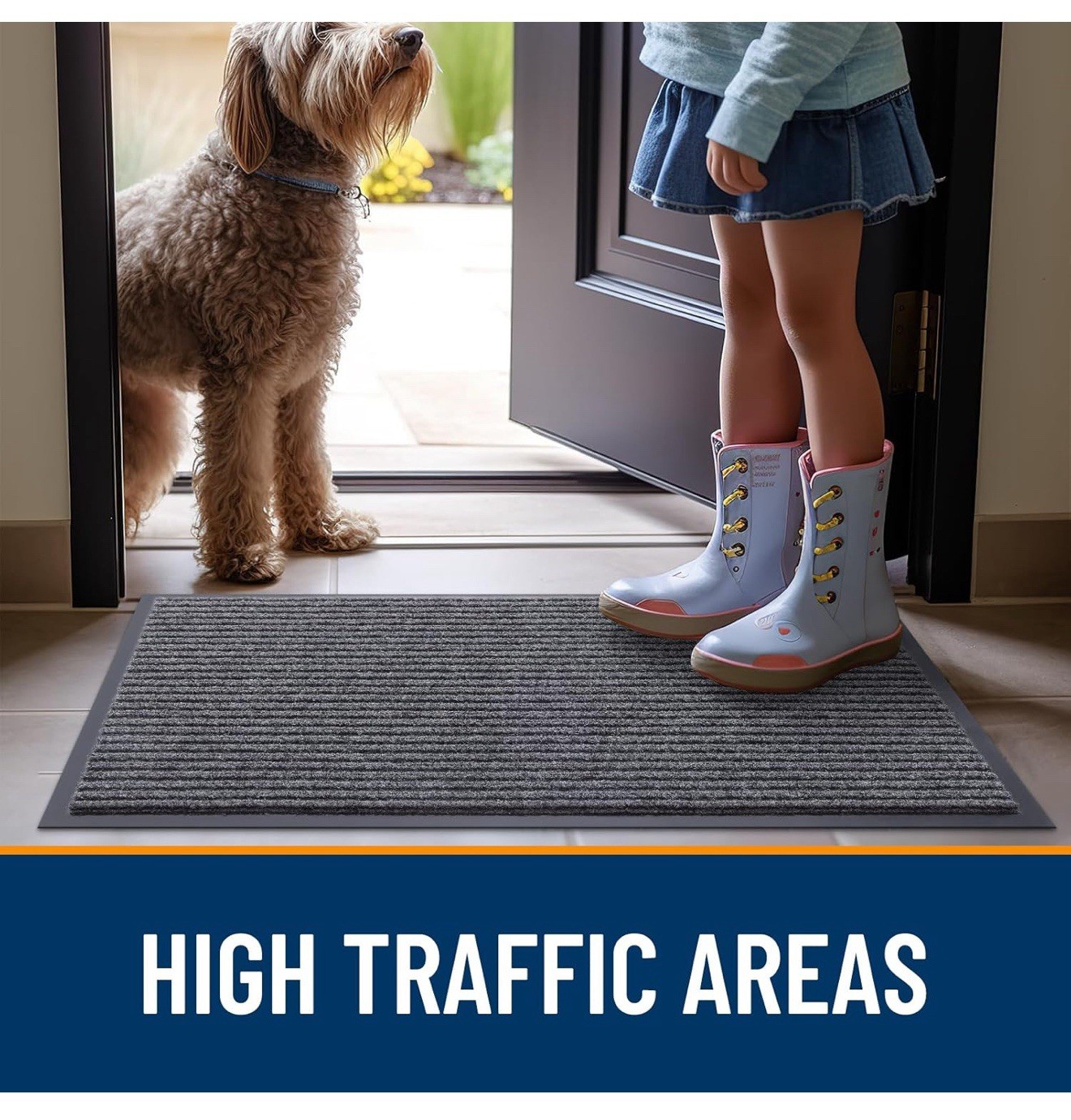 Indoor Outdoor Door Mat – Heavy Duty Waterproof Front Entrance Rug