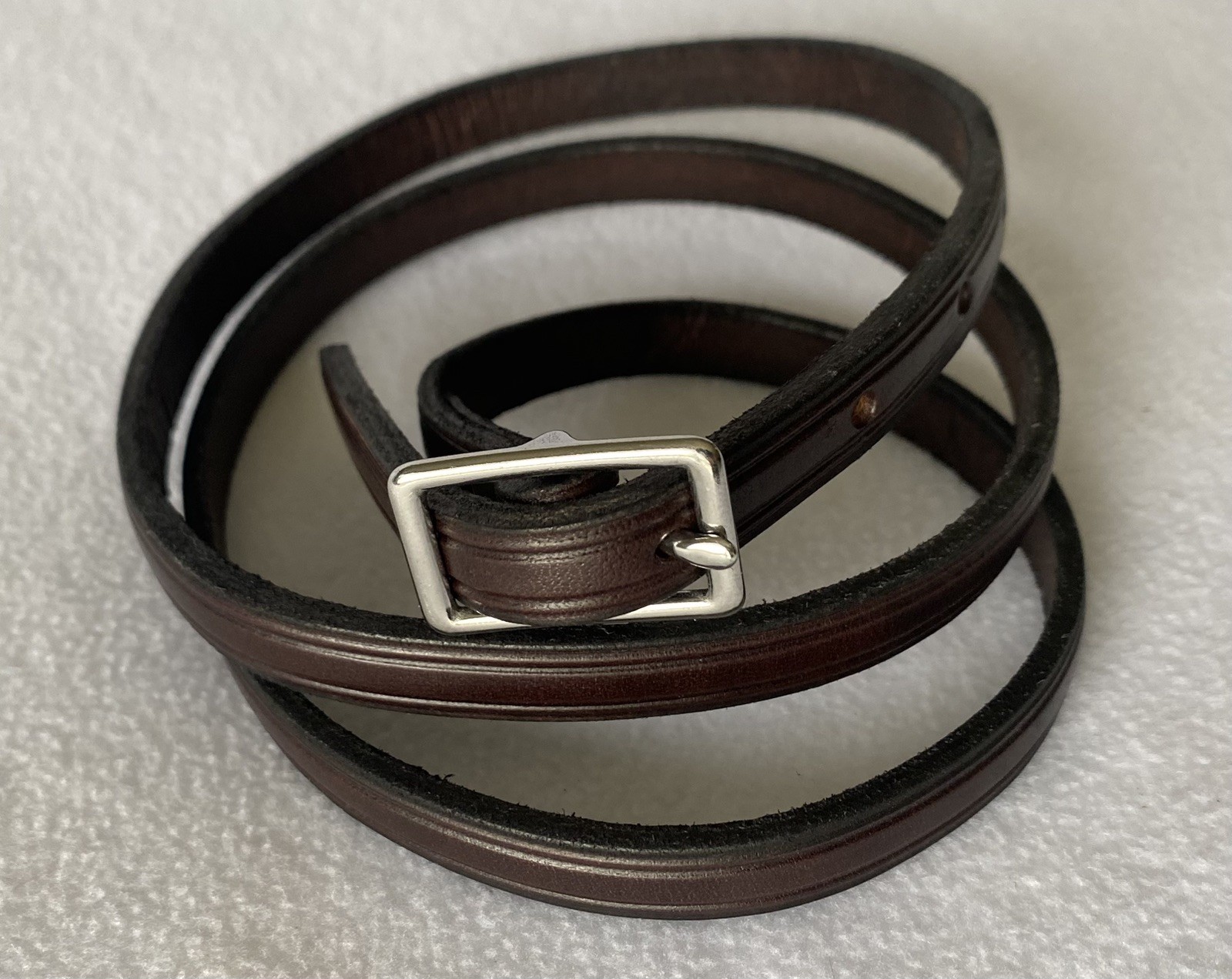 NEW Top Grain DARK Oil LEATHER Replacement Bridle THROATLATCH Strap 45"x 1/2"