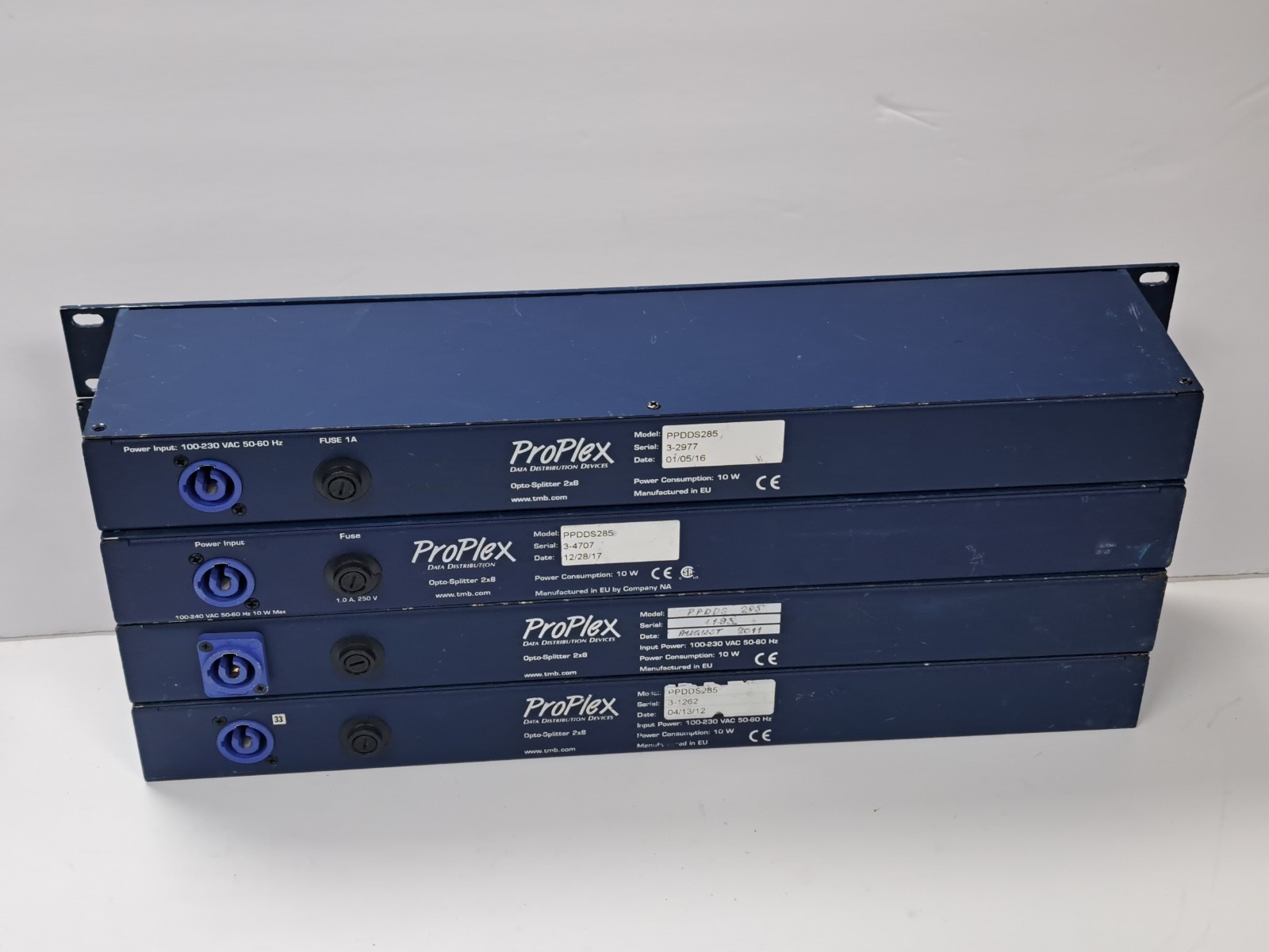 TMB ProPlex PPDDS285 DMX512 Opto-Splitter 2x8 2x 5-Pin XLR In 8x Out Rackmount