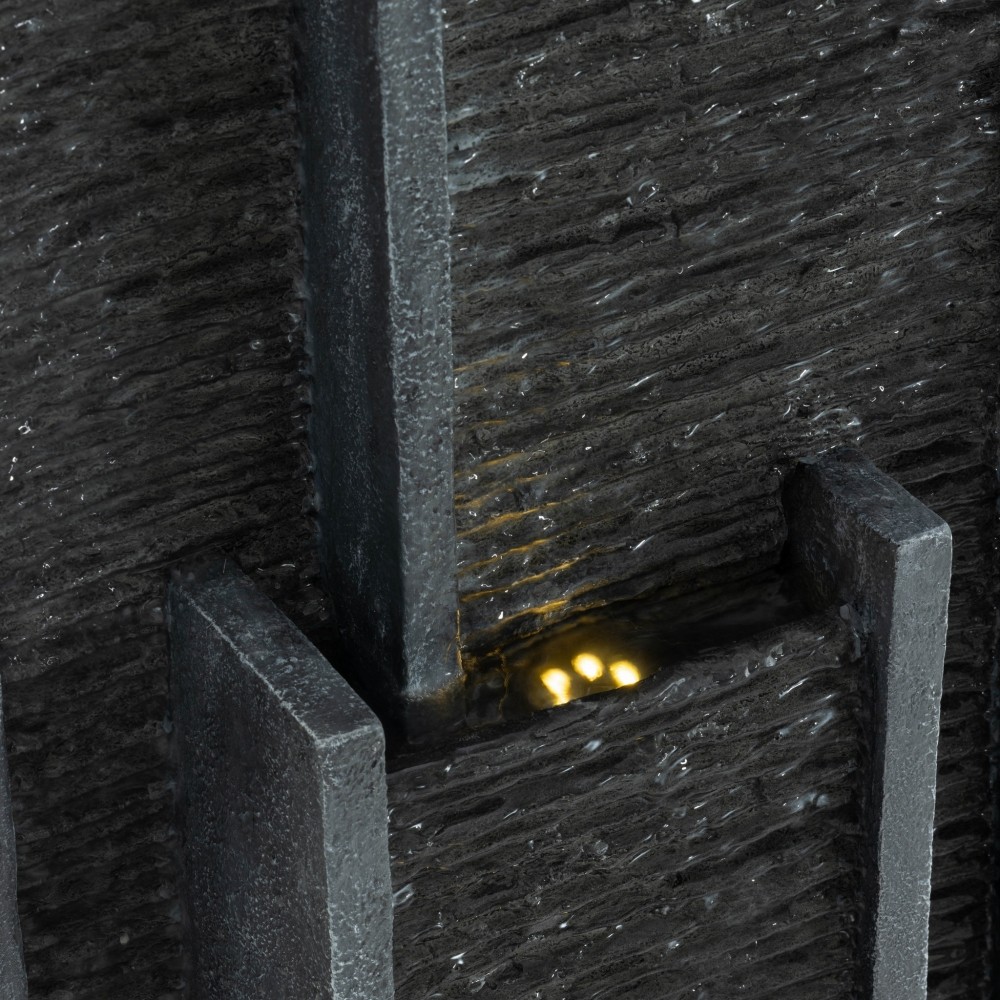 40 Inch Modern Outdoor Water Fountain Floor Standing Cascading Waterfall