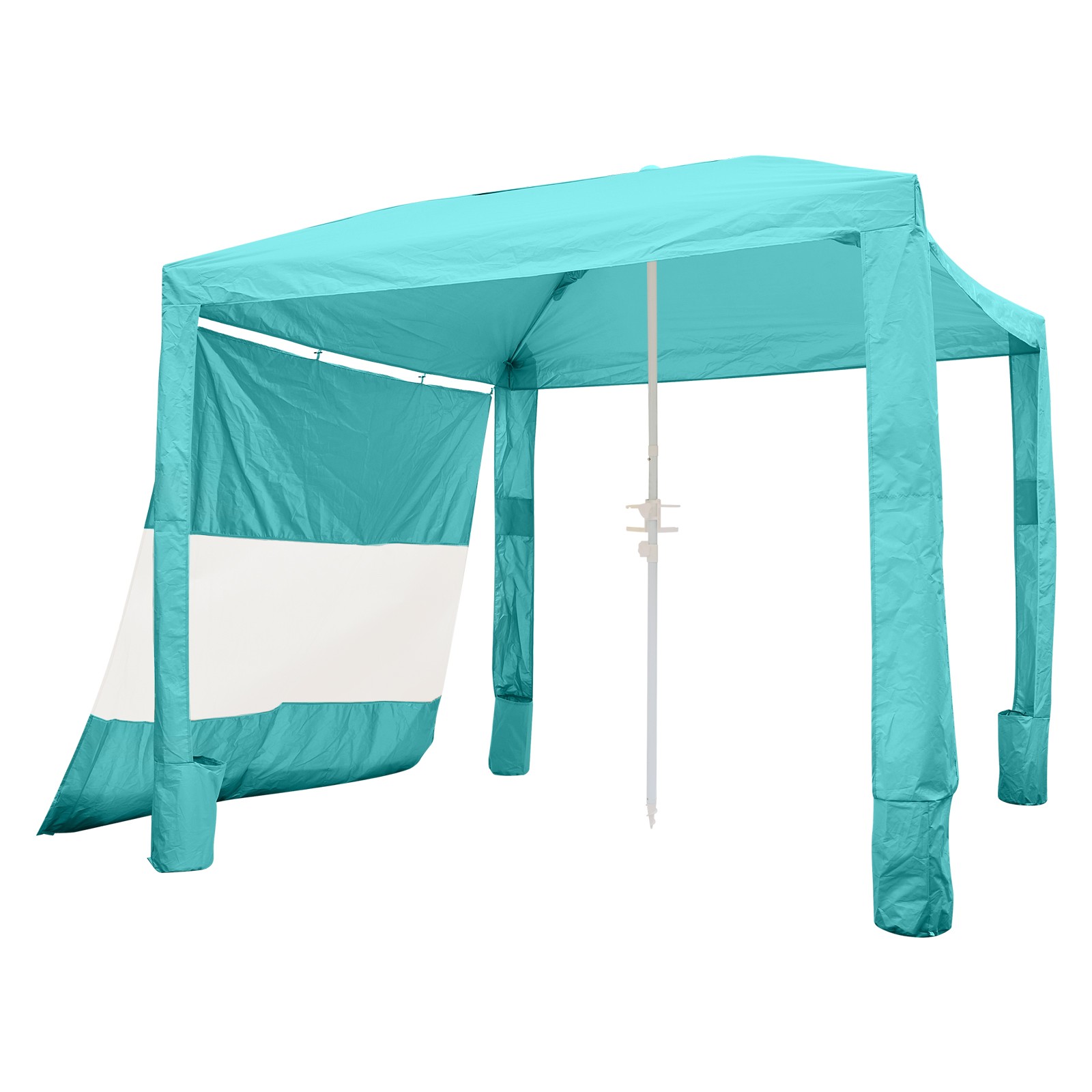Uimoso Beach Cabana Canopy with Side Wall & Carry Bag, 8 x 8 ft, UPF 50+, Green