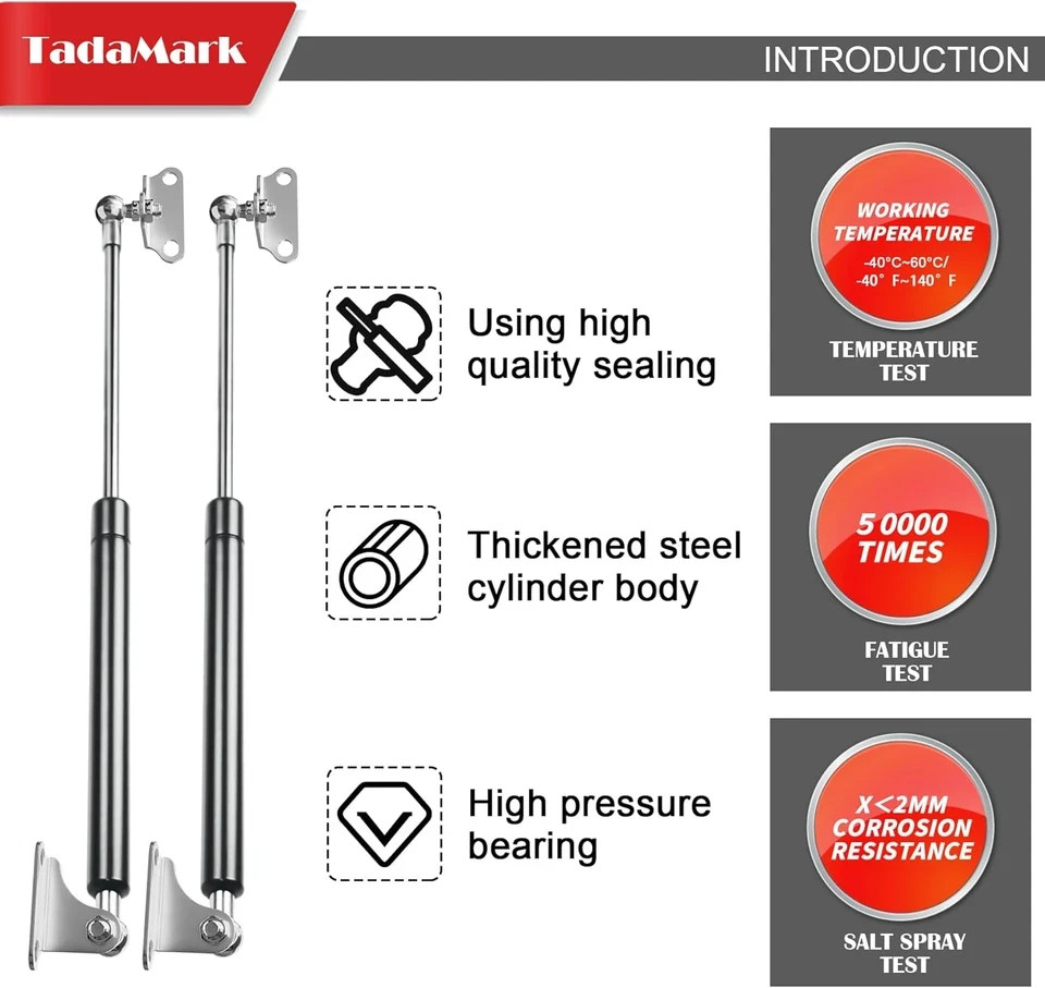 2pc 17" 100lb Gas Struts with Brackets for RV Bed Heavy Duty Lid Hatch C16-10171
