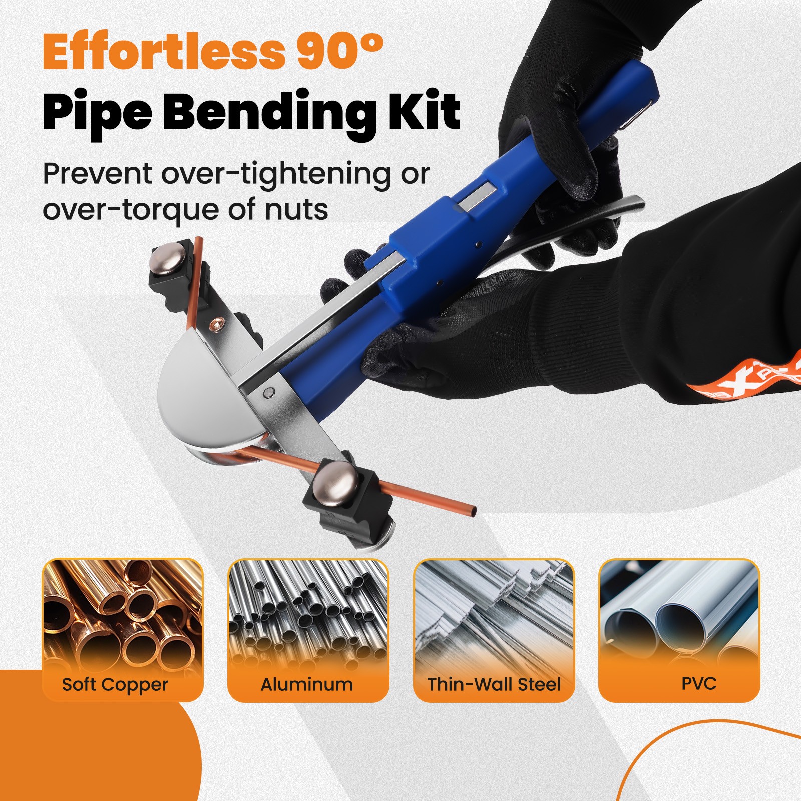 Ratcheting Pipe Tube Bender Reverse Bend 1/4"-7/8" Ratchet Copper Pipe Tool QME