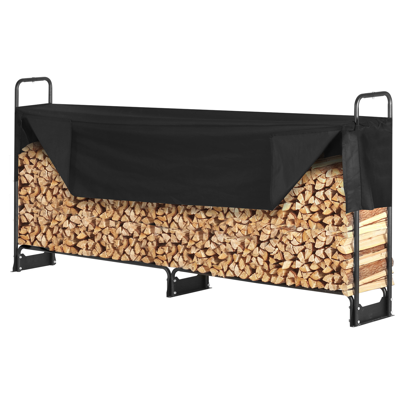VEVOR 8.5 FT Outdoor Firewood Rack with Cover Firewood Holder 102"x14.2"x46.1"
