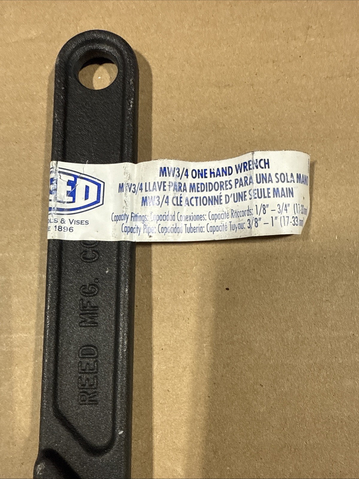 Reed Tool MW3/4 One Hand Wrench 1/8” - 3/4” Spring Loaded USA NEW