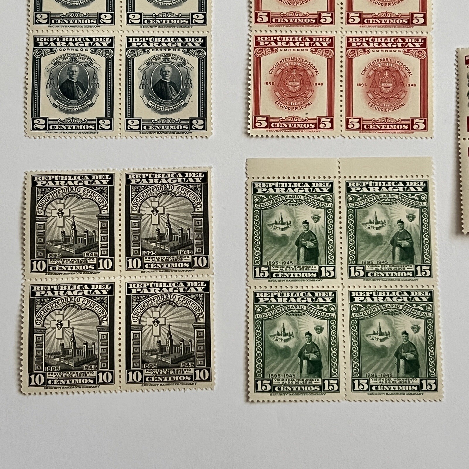 LOT OF 5 DIFFERENT MINT MNH OG PARAGUAY STAMPS BLOCKS