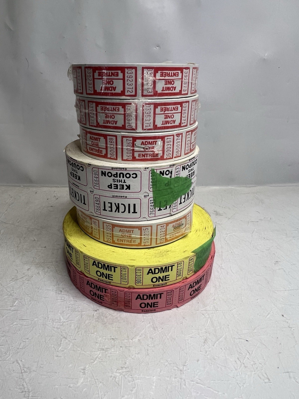 Thousands of Tickets/Billets Admit One 50/50 Serial Numbers Raffle