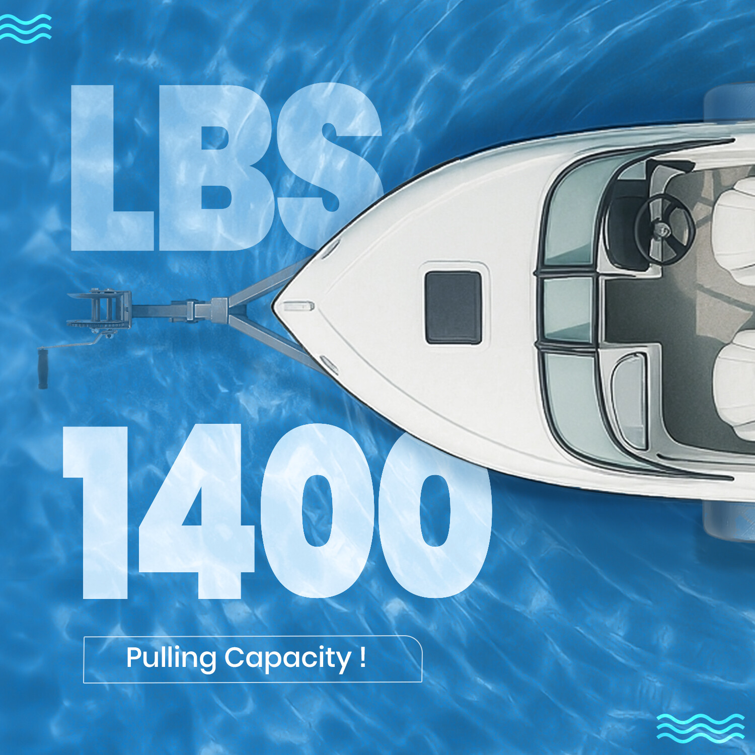 Steel Hand-Crank Marine Winch w/ Ratchet for Boat Trailer 1400LBS Universal ATV