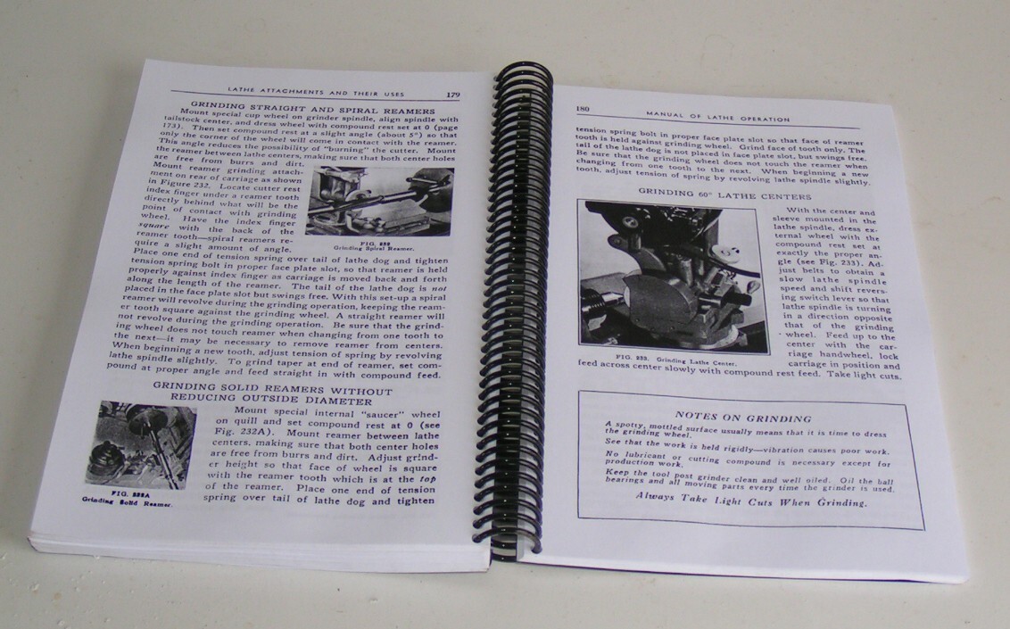 Atlas Lathe Manual and Machinists Tables Metal Lathe Tool Owners Craftsman