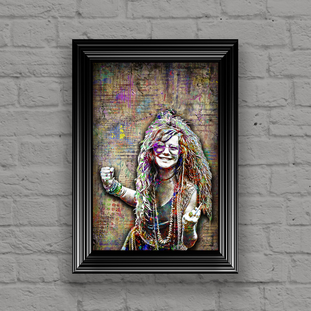 Janis Joplin Poster, Janis Joplin Tribute Pop Art Print with Free Shipping US