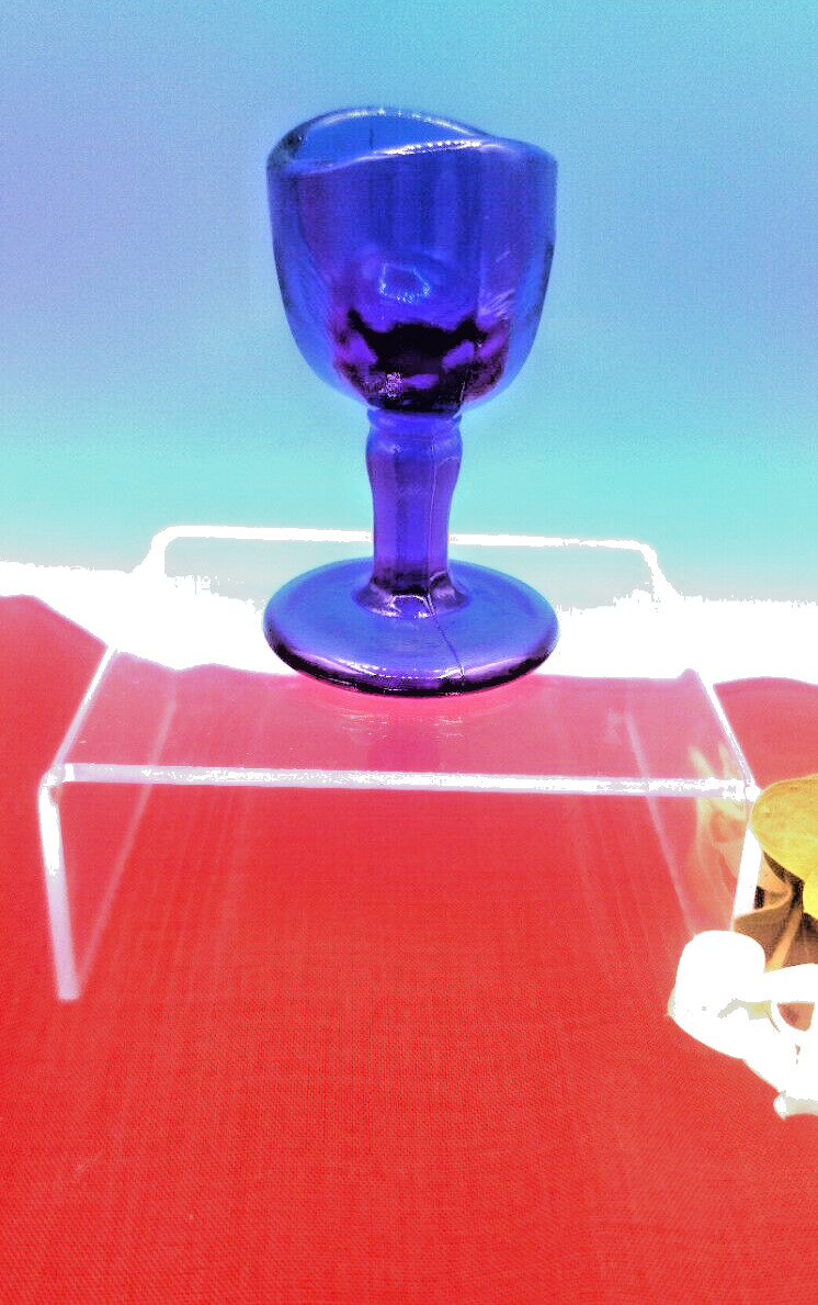 John Bull Vintage Style Cobalt Blue Glass Eye Wash Bath Cup 2 3/4"