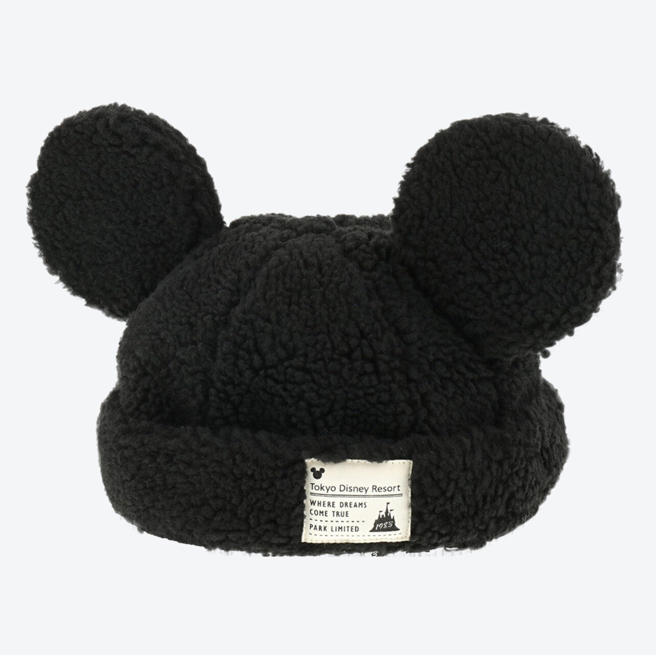 Japan Tokyo Disney Resort Cap Fluffy Black Hat Ears Mickey 58cm 【Pre Order】