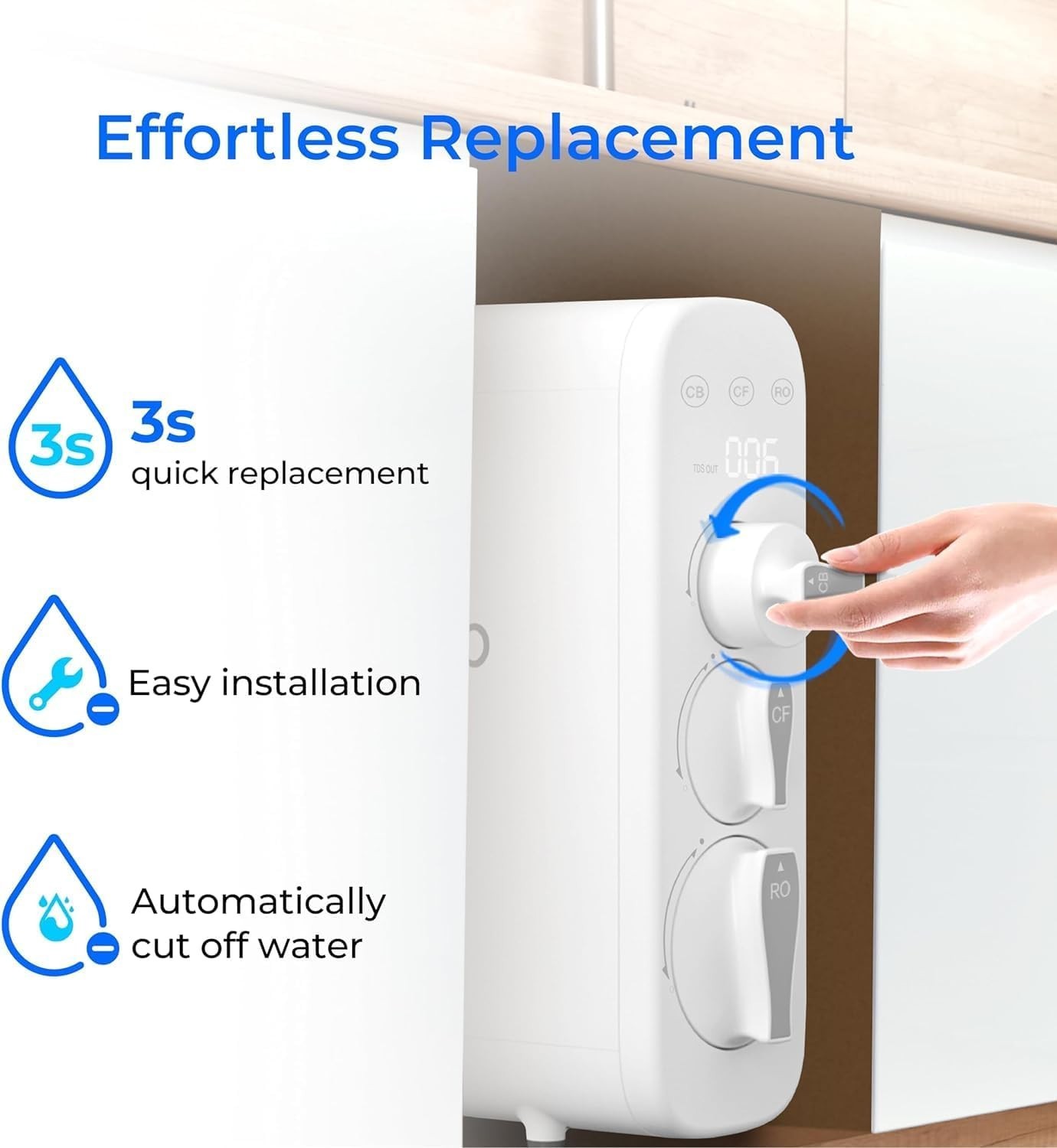 Waterdrop G3 Replacement Filter, Replacement for WD-G3-W 400GPD Reverse Osmosis