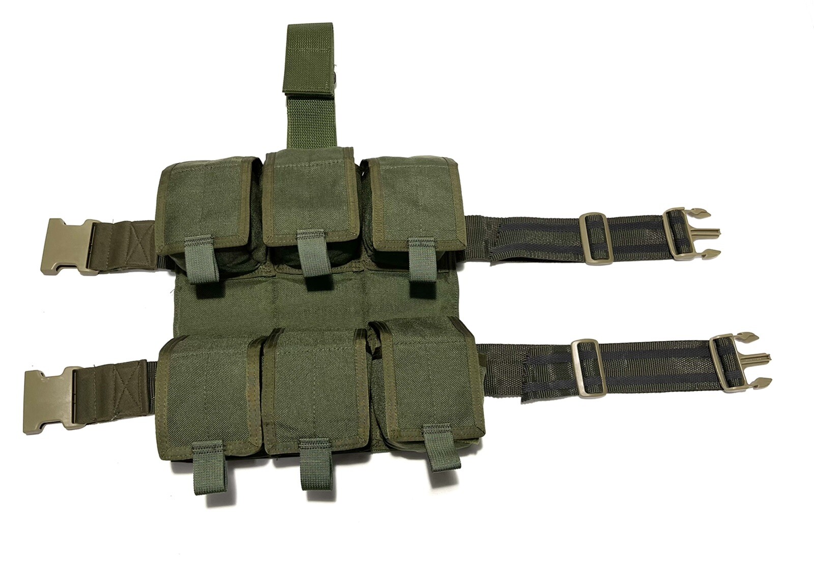 OLD GEN EAGLE INDUSTRIES TAN BUCKLE DROP-LEG PANEL 6 GRENADE POUCHES SEALs CAG