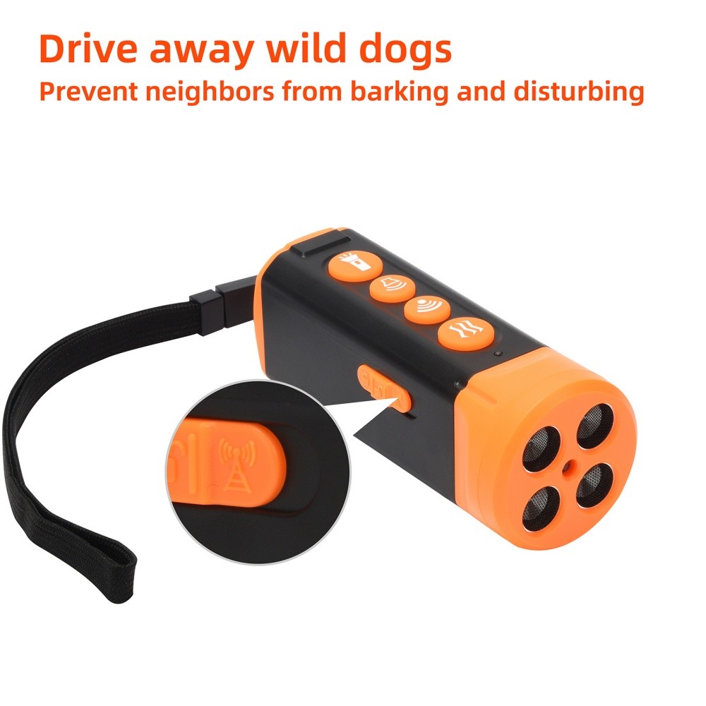 Anti-Dog Bark Deterrent Device Ultrasonic Stop Barking Repeller 4 Head with LED