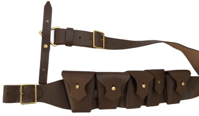 British P-1903 Leather Five Pocket Bandolier (Pebble Leather)