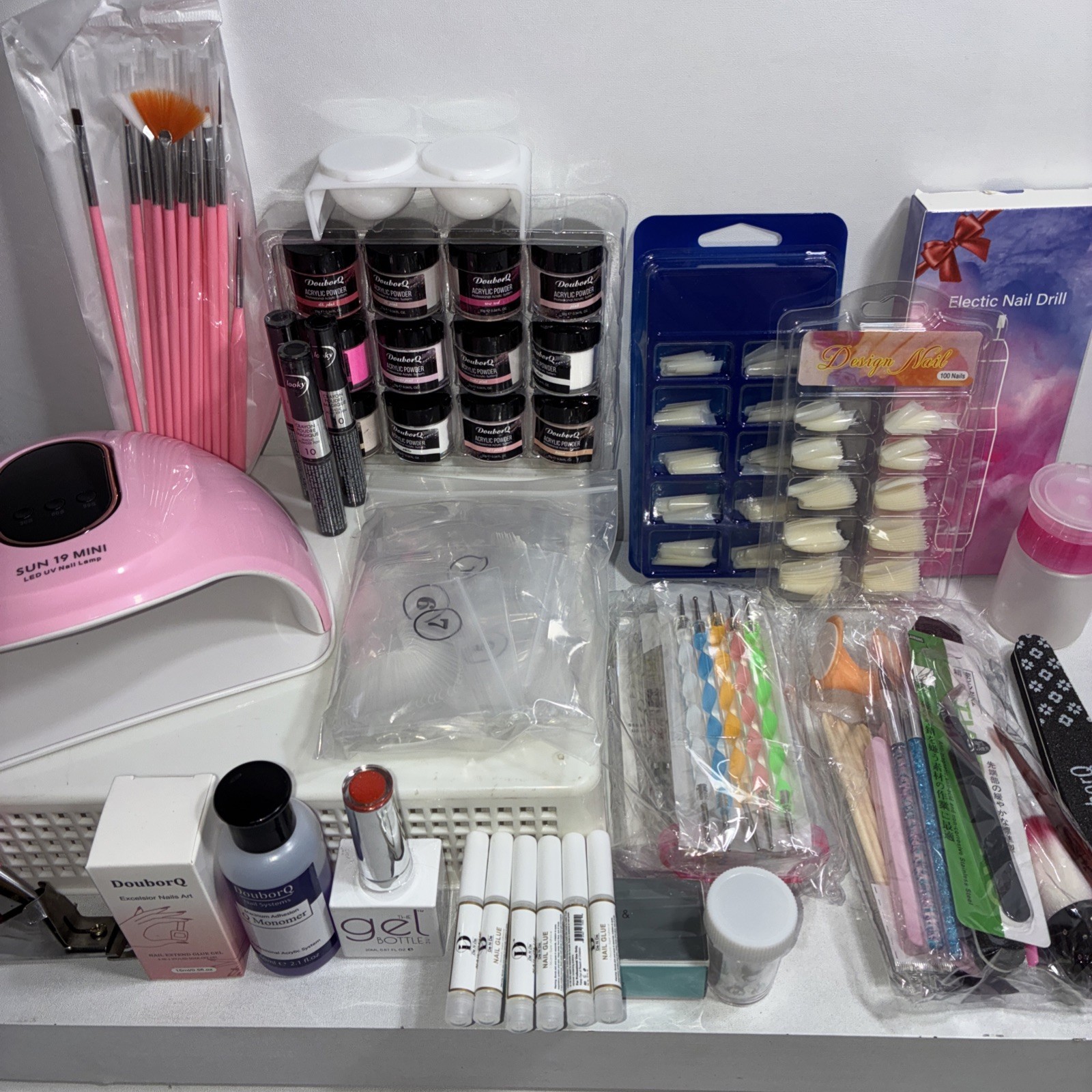 Bundle Of Acrylic Nails, Powders, Glue & More