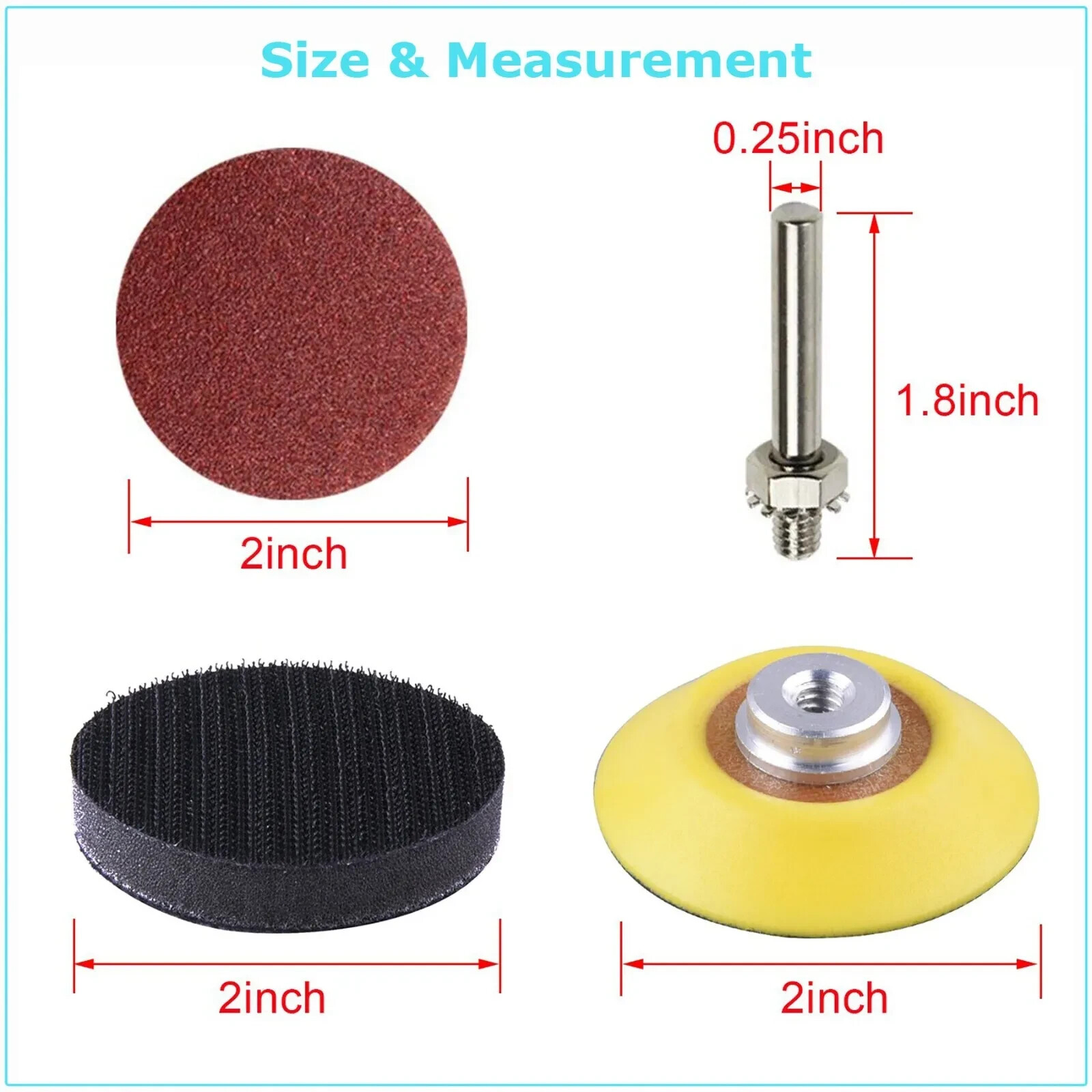 306PC 2 inch Sanding Discs Dry Hook Loop 80-3000 Grit for Drill Die Grinder US