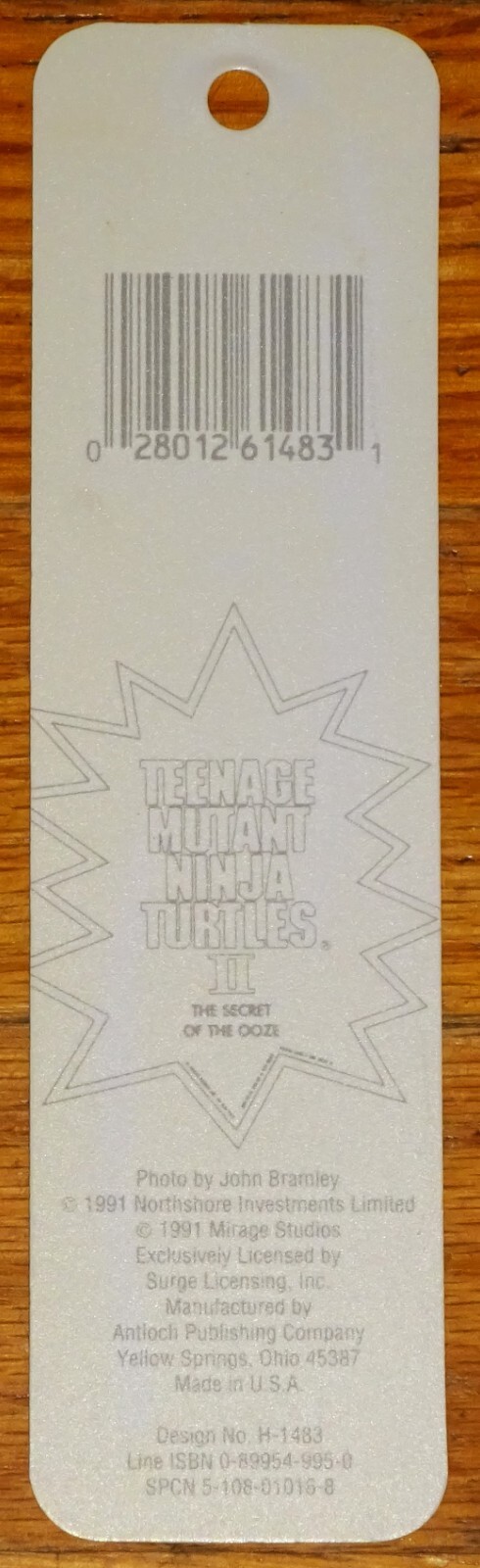 VINTAGE 1991 TEENAGE MUTANT NINJA TURTLES II ANTIOCH BOOKMARK~BODACIOUS BREAK