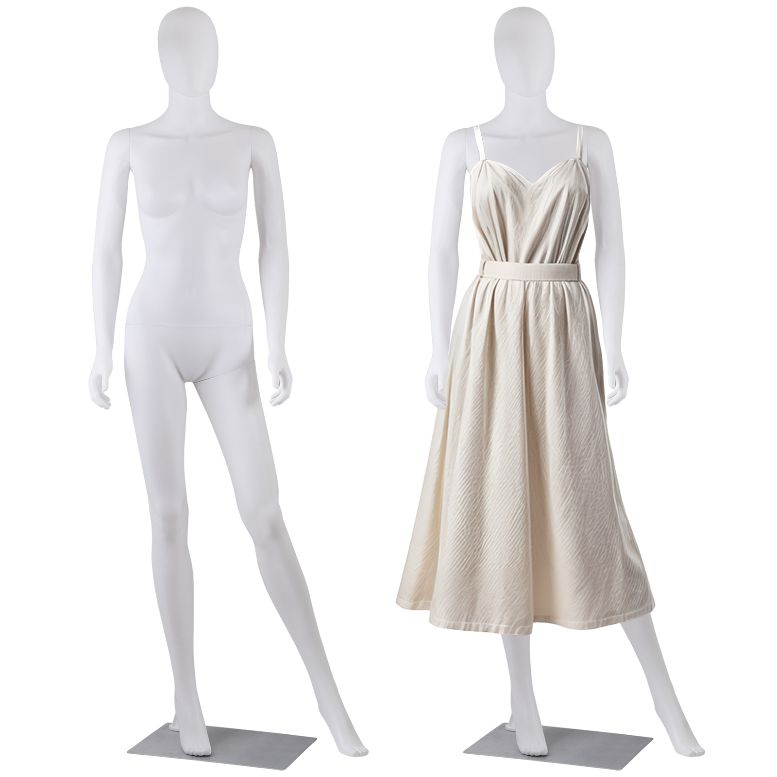 Female Mannequin Full Body Dress Form Adjustable 70" Realistic Detachable White