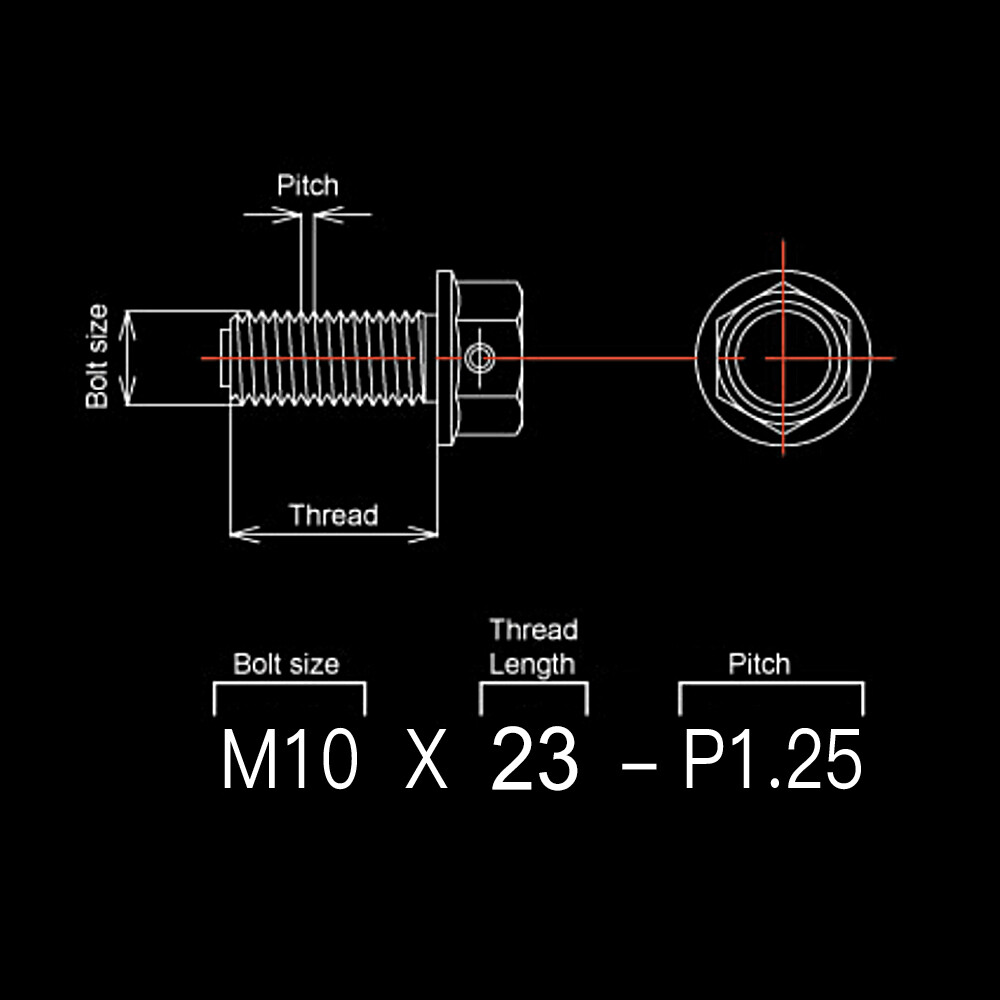 Titanium Single Banjo Bolt Screw M10x1.25 Pitch 23mm For Honda Kawasaki Yamaha