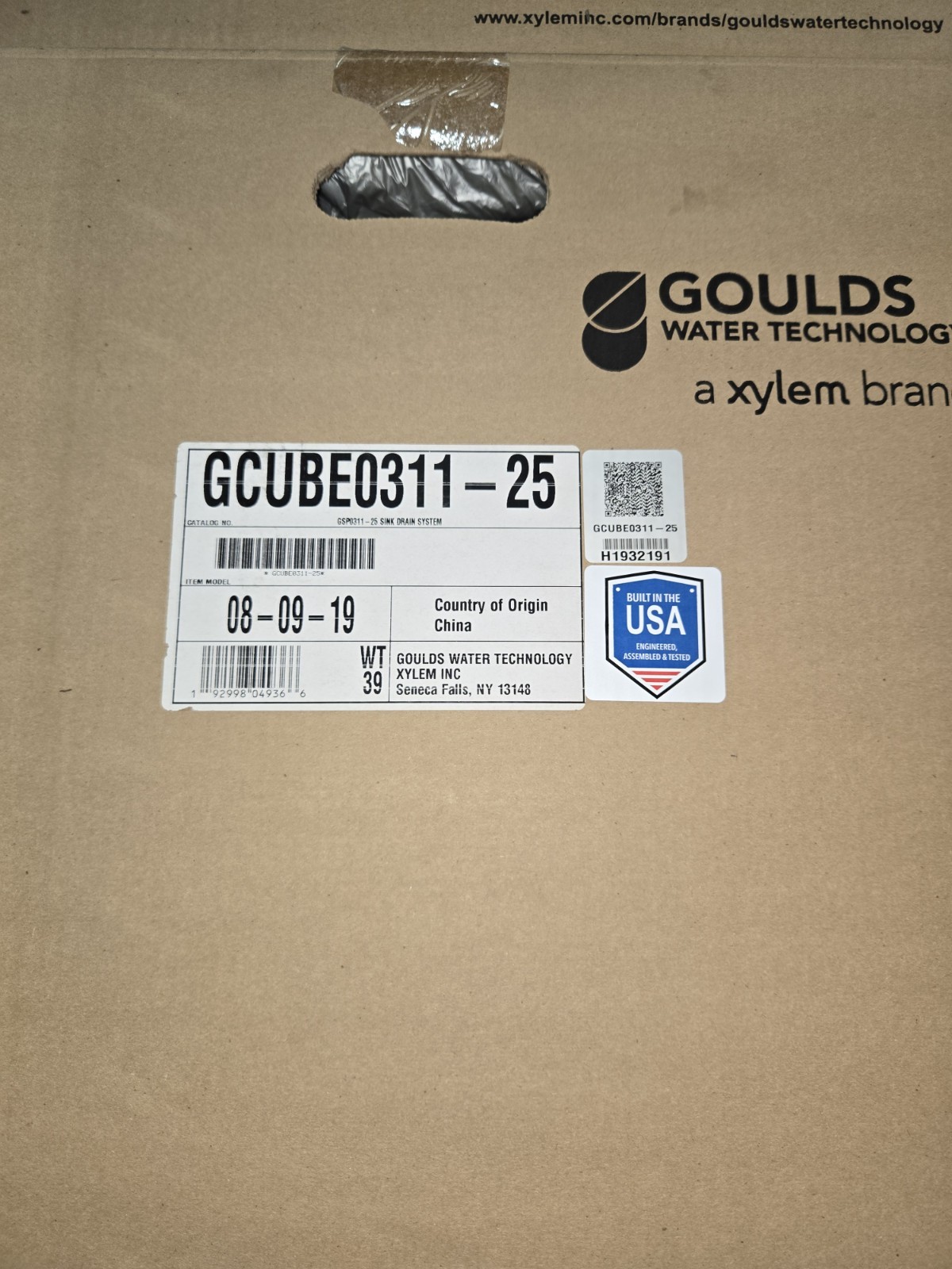 GCUBE0311-25 Goulds Sump Pump Basin Package 25' Cord 1/3hp 115v 1ph 43gpm