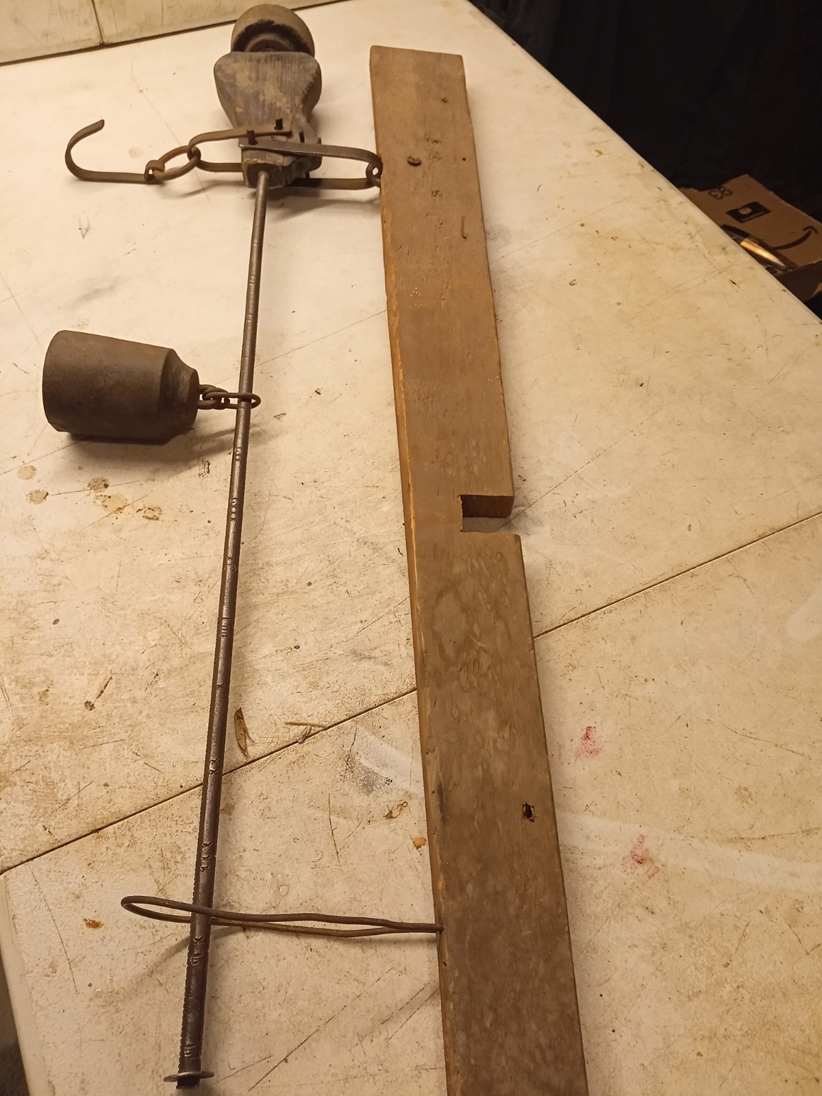 Antique Steelyard Scales With Roman Numerals Steel Primative