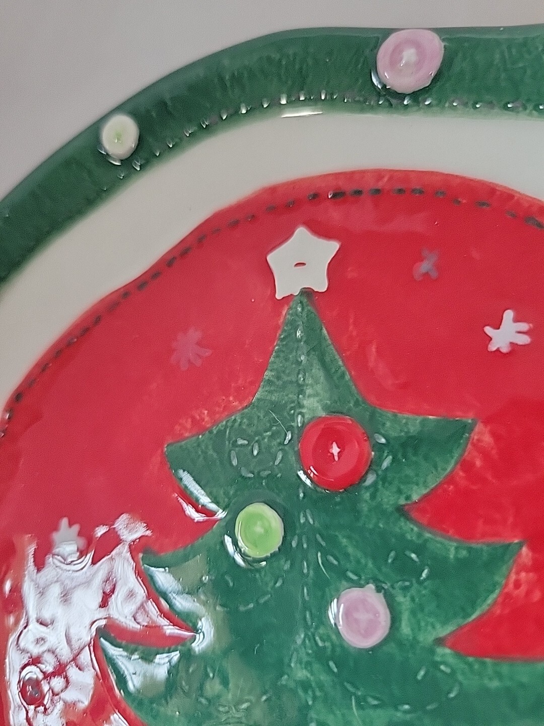 Dept 56 Ceramic Cookie Plate For Santa Christmas Tree Decor