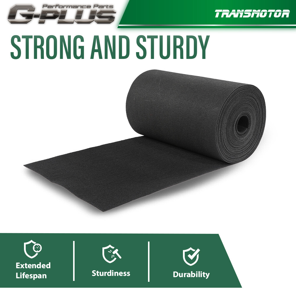 18" x 50' Ribbed Bunk Carpet / Marine Boat Trailer Runners / Outdoor - Black NEW