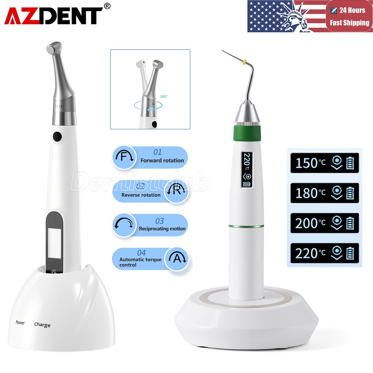 Cordless Dental Endo Motor with Apex Locator /Obturation System Endo Heated Pen